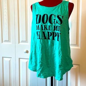Teal torrid tank top dogs make me happy